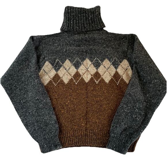 VTG Liz Claiborne Turtleneck Sweater Argyle Cozy Retro 80s-90s Preppy Medium - Picture 9 of 14